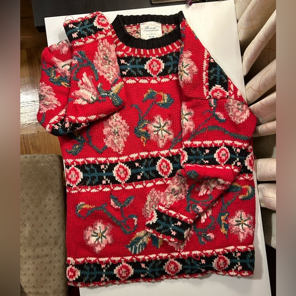 hand knitted internatiionale Sweaters - Vintage Thick cotton hand knit festive Express Internationale sweater